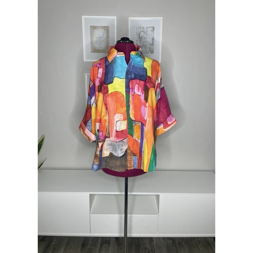 Vintage Dilemma Dhun Shroff Top Women's One Size Hand Painted  Art to Wear